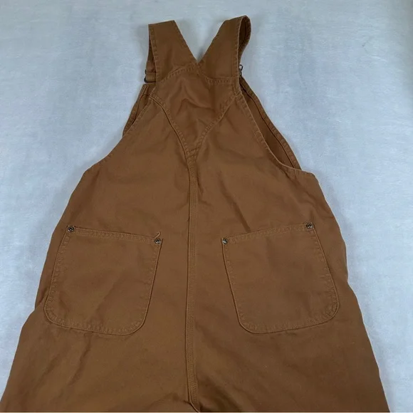 Carhartt bib overalls Work tan brown duck 14 kids boys ox8603-b pants coverall - Picture 6 of 10